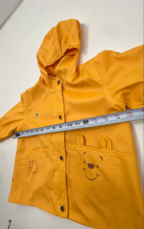 Disney Baby Winnie the Pooh Toddler Yellow Hooded Rain Jacket Snaps Sz 24M