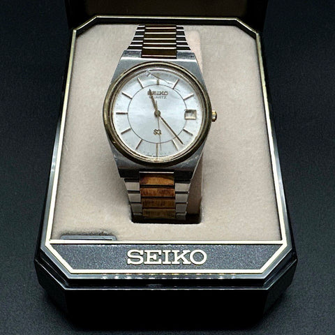 Vintage Seiko Watch Lot of 2 Quartz 8222-7059 & Electra 360 Two-Tone Gold Tone