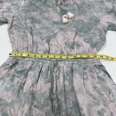 Young Fabulous & Broke Women's Junia Dress Green Gray Tie Dye Tassel Sz S NWT