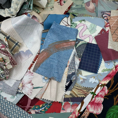 Vintage Fabric Quilt Squares Scraps Lot Mixed Patterns Florals Cotton 7.5 lbs