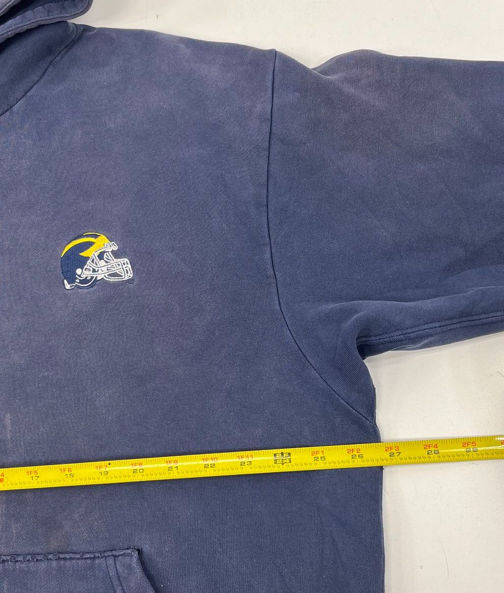 Nike Jordan Faded Navy Michigan Football Distressed Hoodie Sweatshirt Men's XXL