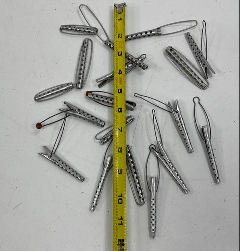 Lot of 18 Vintage Tip-Top Aluminum Perm Rods Hair Curlers Pin Curl Clips USA