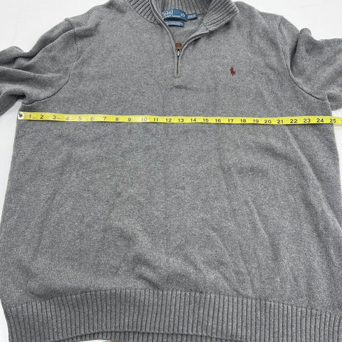 Polo Ralph Lauren Men's Gray Quarter Zip Cotton Sweater Sz 2XB