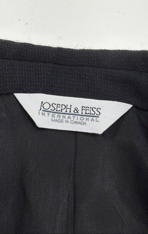 Lot 2 Men's Suit Coats Joseph & Feiss Black Botany 500 Grey Plaid Chest 21-22