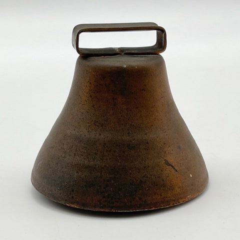 Vintage Brass Cow Bell Rustic Farmhouse Primitive Decor Sheep Bell 4.5" Wide