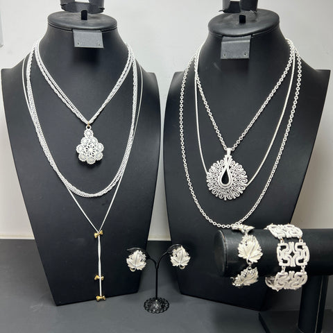 Vintage 60s Trifari Monet Sarah Coventry White Enamel Jewelry Lot of 6