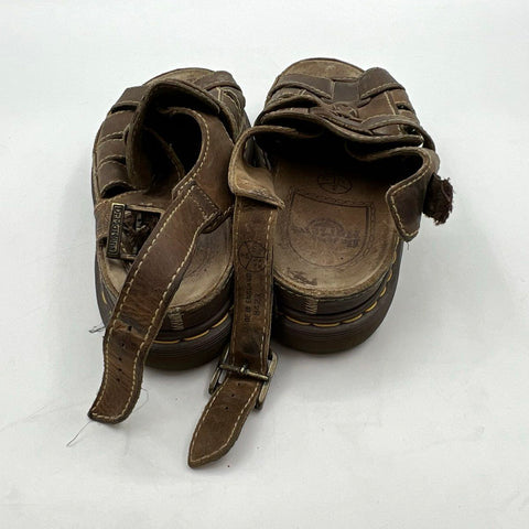 Vintage 90s Dr Martens 8423 Made in England Brown Fisherman Sandals Size UK 9