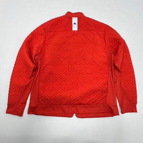 Kappa Men's Red Quilted Bomber Jacket Full Zip Reflective Lightweight Sz XL