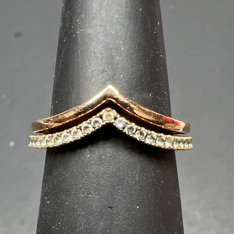 ALE Rose Gold Tone Gold Plate Gemstone Rings Size 5 2.83g