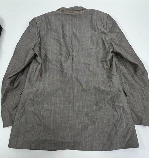 Lot of 4 Mens Gray Black Pinstripe Plaid Wool Suit Jacket Blazer Lot 44 L XL