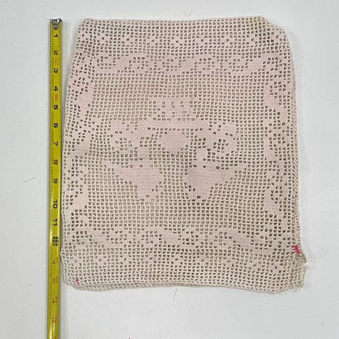 Vintage Lot of 3 Handmade Crochet Lace Pieces Filet Crochet Bag Doilies