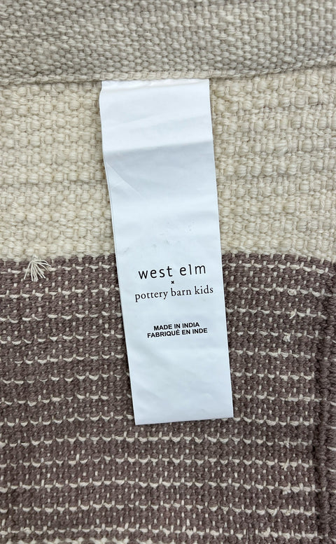 West Elm & Pottery Barn Sequined Beige Pom Pom Wall Hanging Macramé Tapestry