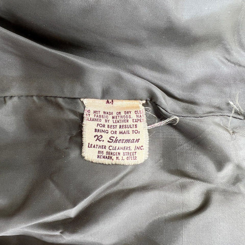 Vintage 70s R. Sherman Men's Brown Leather Belted Safari Field Jacket M