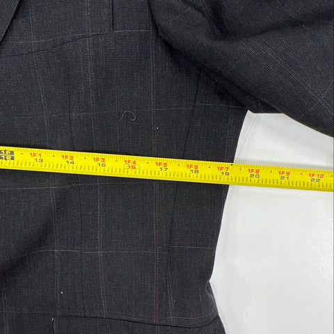 Vintage 80s John Weitz Mens Windowpane Plaid 2-Piece Suit Made in USA