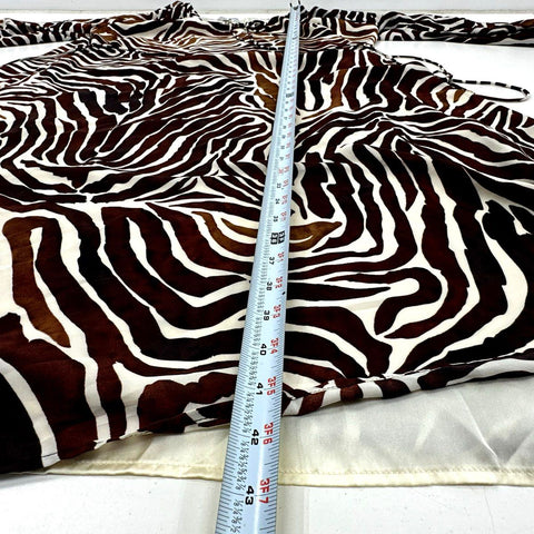 Tommy Bahama Women's Zen Zebra Midi Dress Brown White Balloon Sleeve Sz XL NWT