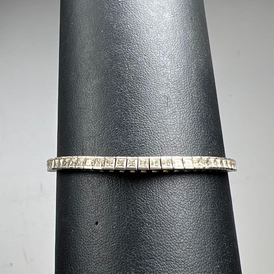 925 Sterling Silver CZ Tennis Bracelet 9.89g