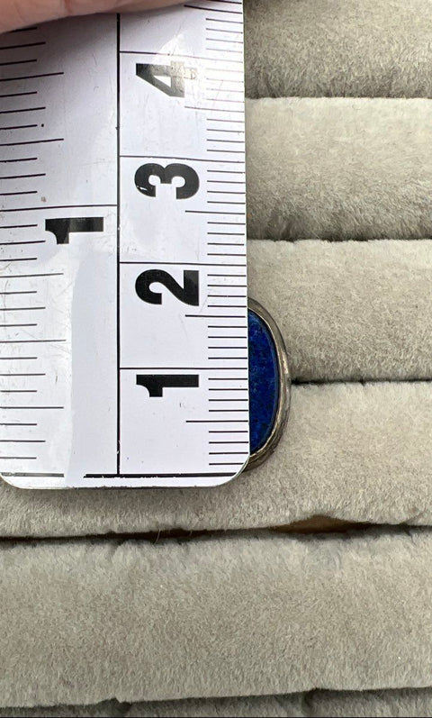 Vintage Silver Tie Tack Lot Hand Carved Cameo & Polished Lapis Lazuli Stone