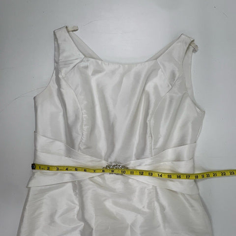 Jade by Jasmine Women's Ivory Rhinestone Formal Evening Gown Dress NWT Sz 16
