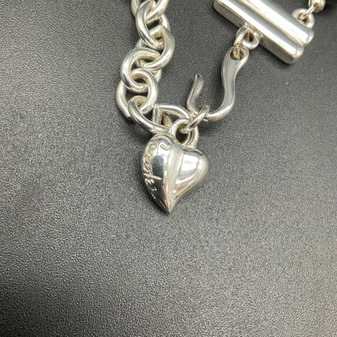 Carolee Dark Grey Faux Pearl Double Strand Necklace Silver Tone Heart Tag 16"
