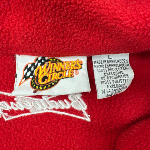 Vintage Dale Jr #8 Budweiser NASCAR Winners Circle Fleece 1/4 Zip Pullover Sz L