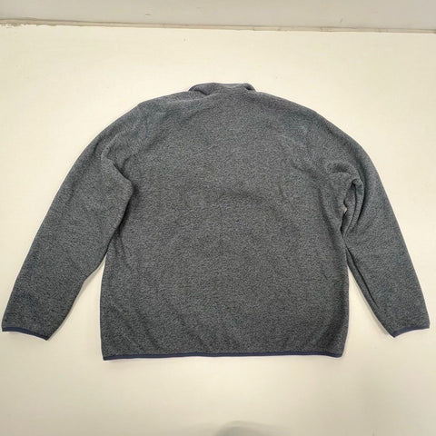 NWT Eddie Bauer Heather Navy Sweater Fleece Snap Neck Pullover Men's XXL