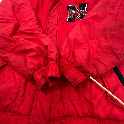 Vintage 90s Apex One Nebraska Huskers Quilted Lined Puffer Jacket NCAA Sz S