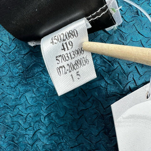 NWT Chico's Women's Teal Travelers Crushed Open Front Long Jacket Cardigan Size