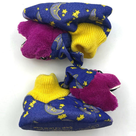 Vintage 1995 The Lyons Group Bedtime with Barney Character Slippers Size 3-4