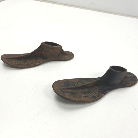 Antique Malleable Cast Iron Cobbler Shoe Lasts Forms Lot of 2 Rustic Decor 7L