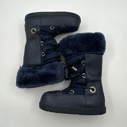 UGG Navy Blue Tall Snow Boots Shearling Women's Size 7