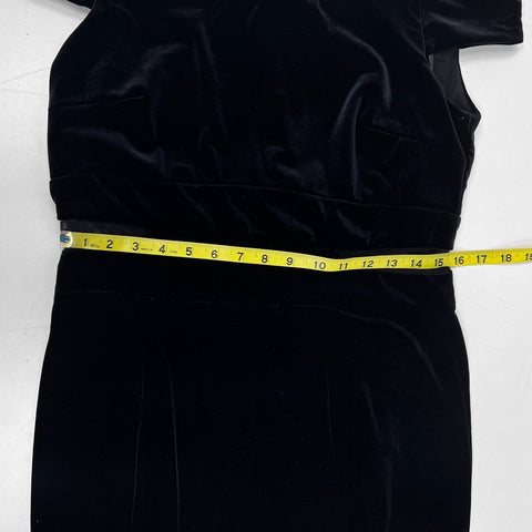 Xscape Women's Black Velvet Off-the-Shoulder Mesh Cutout Maxi Gown Sz 14 NWT