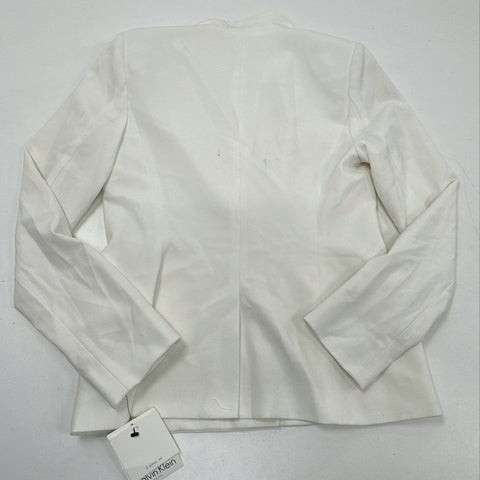 Calvin Klein Women's Cream Single Button Blazer Jacket Gold Hardware Sz 2 NWT