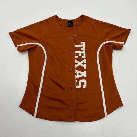 Nike Texas Longhorns Baseball Jersey Stitched Spellout NCAA Youth Sz L (12-14)