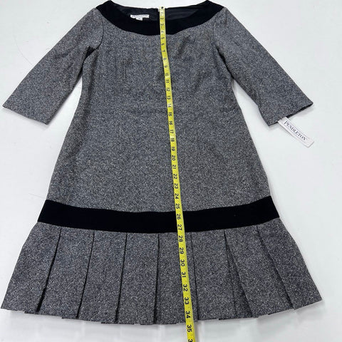 Pendleton Women's Gray Black Tweed Center Stage Petite Pleated Dress NWT 8