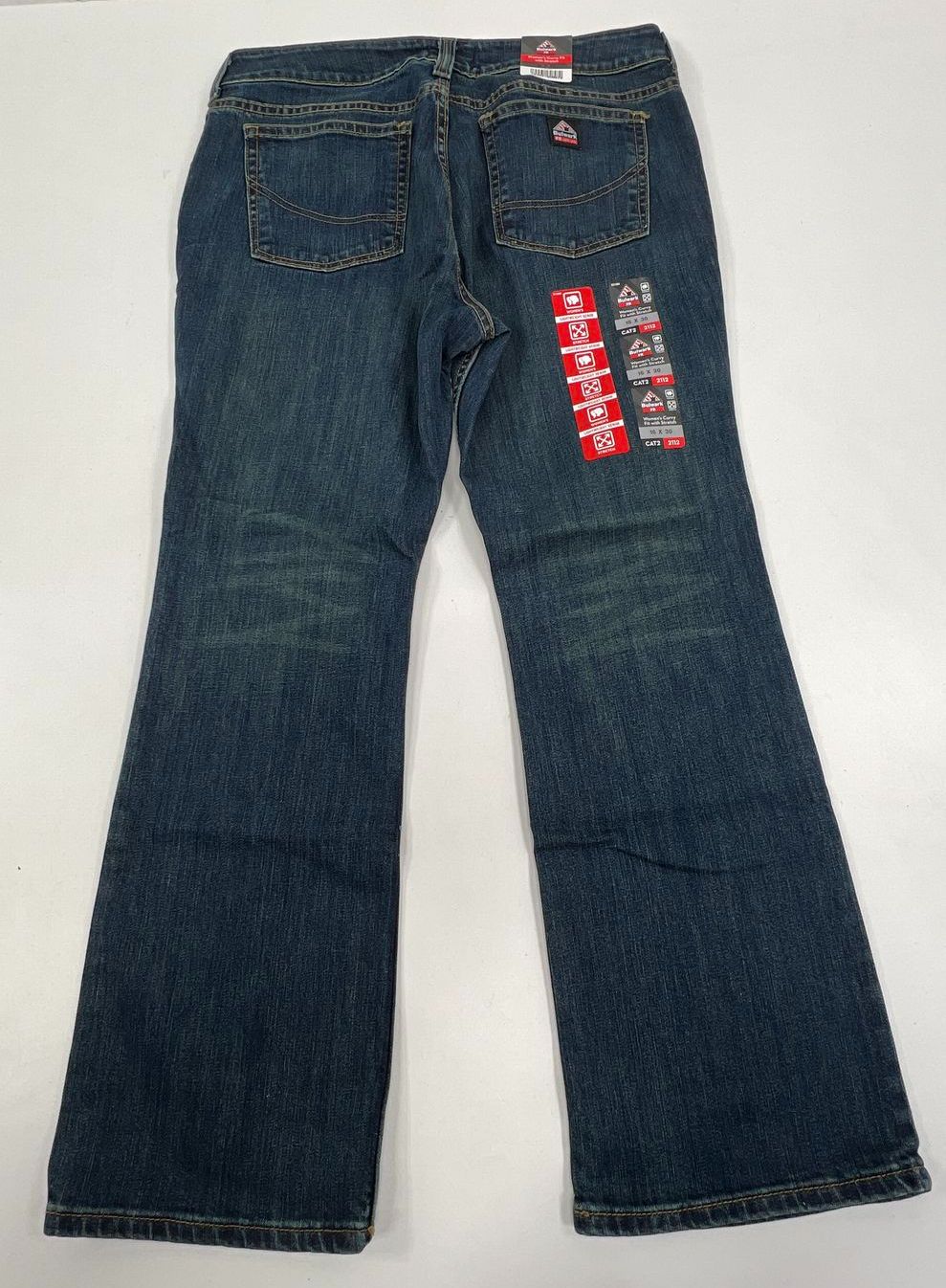 NWT Women's Bulwark FR CAT2 2112 Blue Denim Jeans - Size 16x30 Curvy Fit