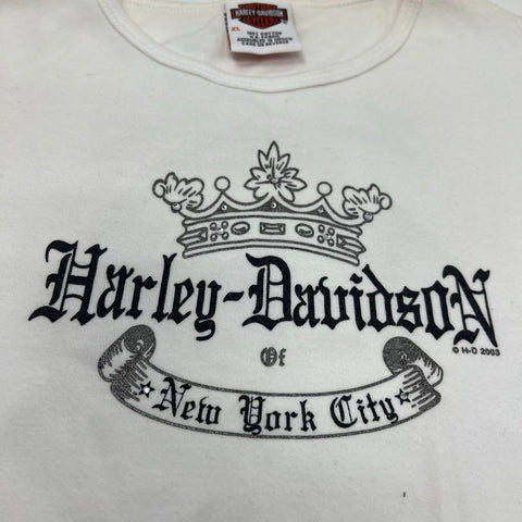 Vintage Y2K Harley-Davidson Lot of 2 NYC Twin Towers Baby Tee T-Shirts Sz XL