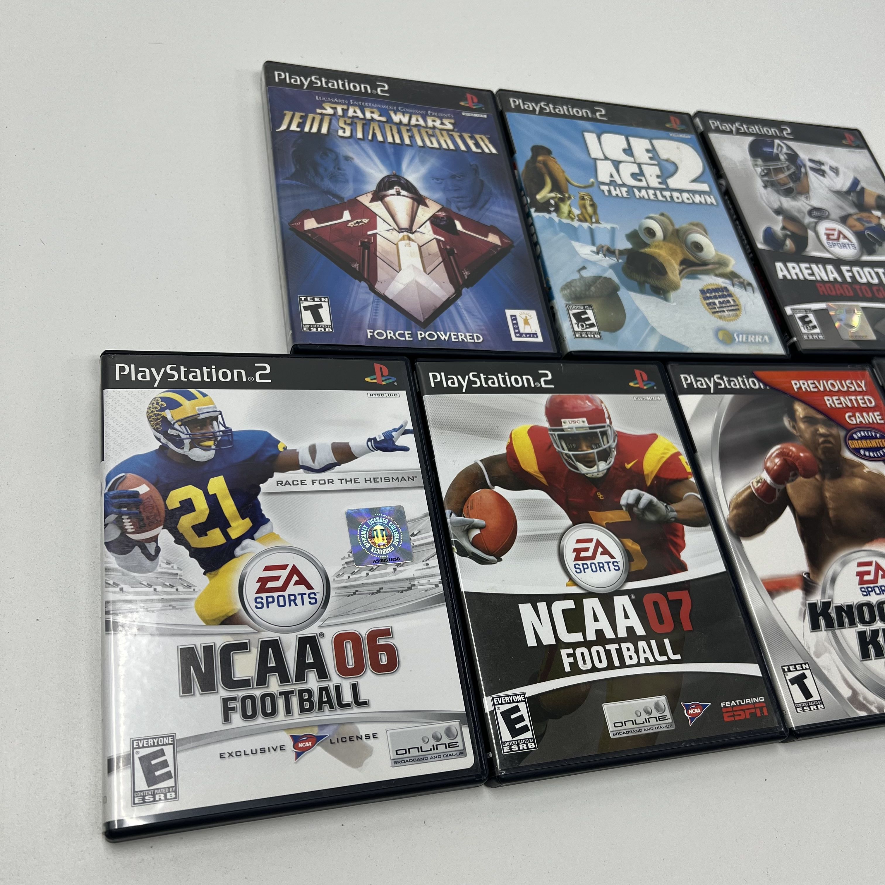 Lot of 7 Playstation 2 Games NCAA Football MVP Baseball Star Wars Others Manuals