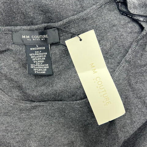MM Couture Gray Black NWT Colorblock Wool Blend Sweater Dress Women's L