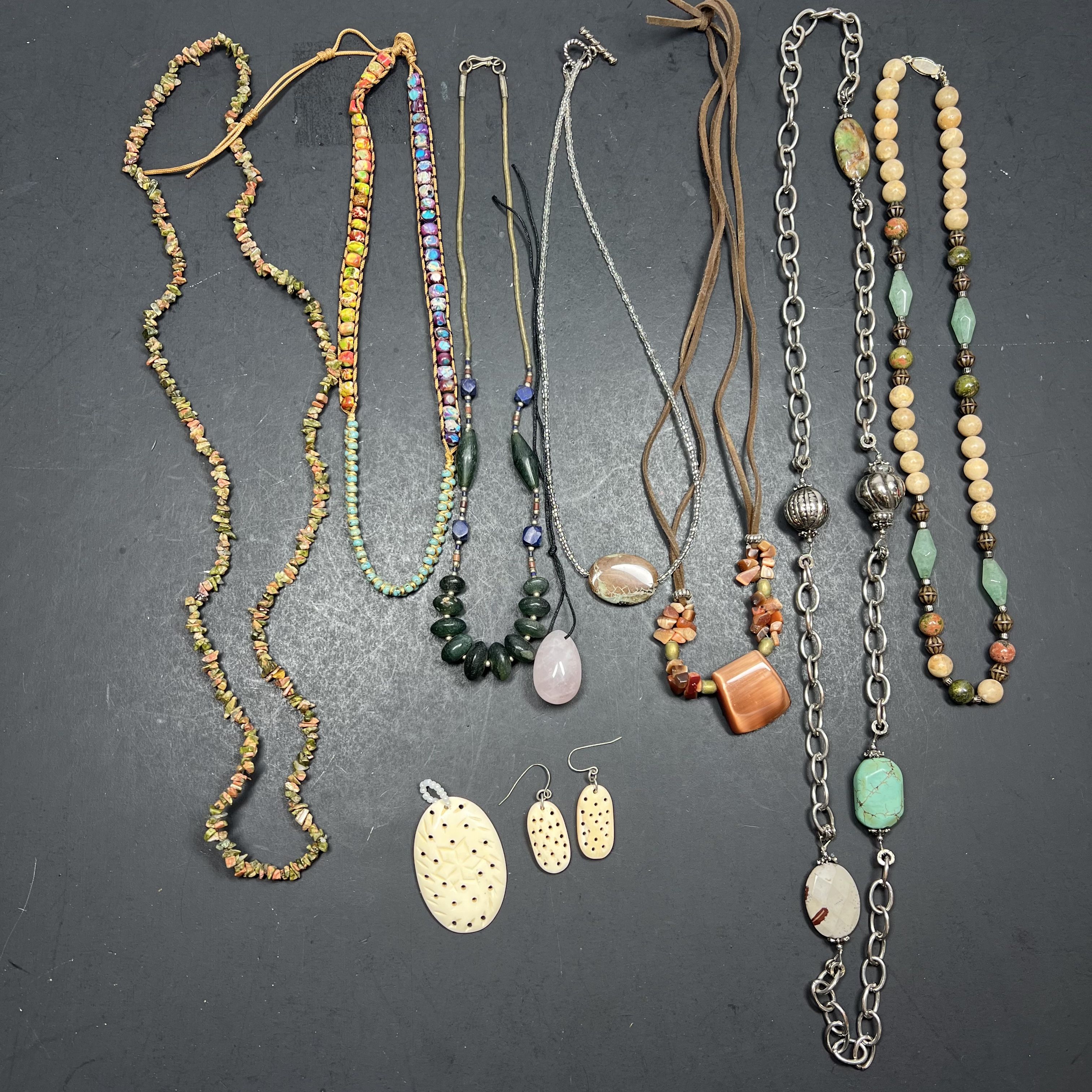 Natural Stone Mixed Jewelry Lot Necklaces Bracelets Beaded