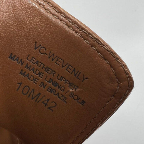Vince Camuto Wevenly Brown Leather Stacked Heel Loafer Pump Size 10M