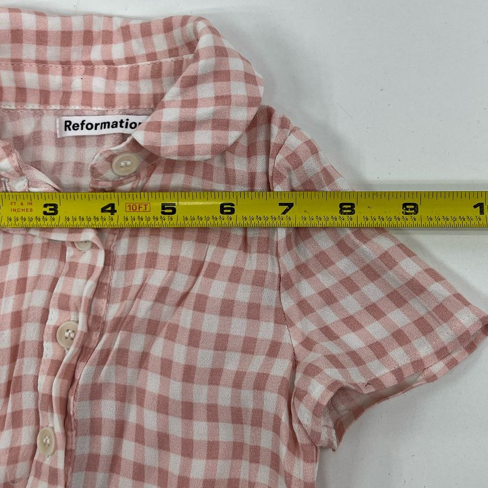 Toddler Girl's Reformation Pink Checkered Rayon Blend Casual Dress - Size 2T