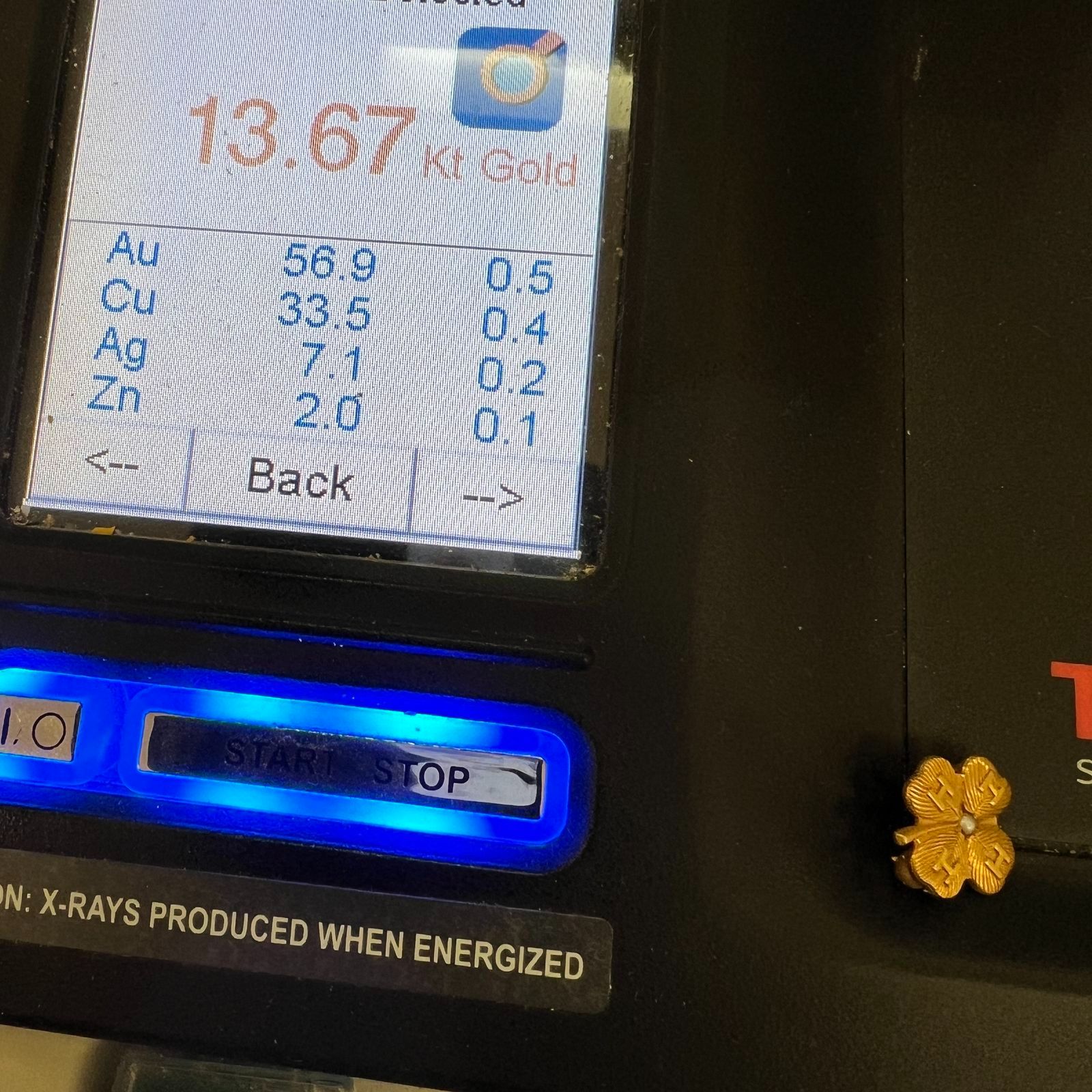 1/10 10K Gold Filled 4H Club Pin 1.13g