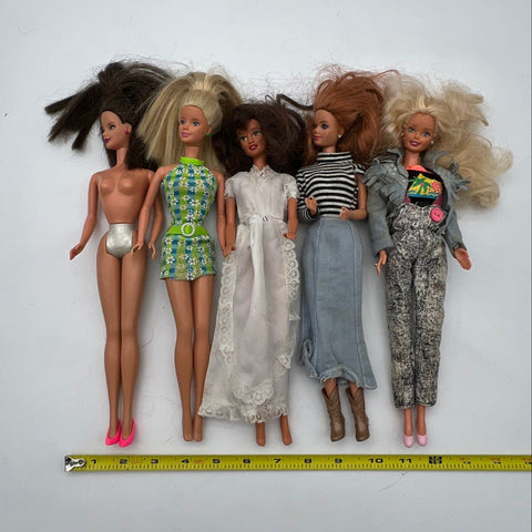 Vintage Mattel Barbie Doll Lot 5 Pieces 1970s 1980s Era Fashion Dolls