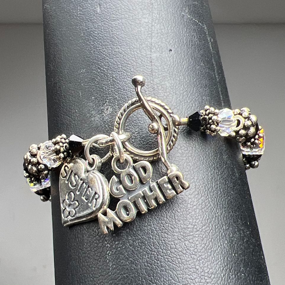 Sundance Jewelry Co Sterling Silver Sisters & God Mother Charm Bracelet