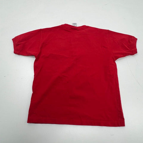 Vintage 90s Warner Bros Youth Looney Tunes Embroidered Henley Shirt Red Sz YXL