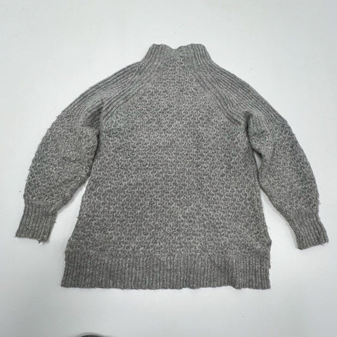 Anthropologie Gray Textured Chunky Knit Mock Neck Pullover Sweater Women's S