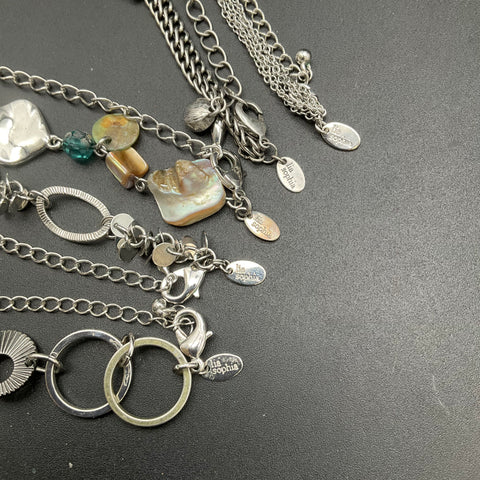Lia Sophia Fashion Jewelry Lot of 14 Necklaces Bracelets Cuff Silver Gold Tone