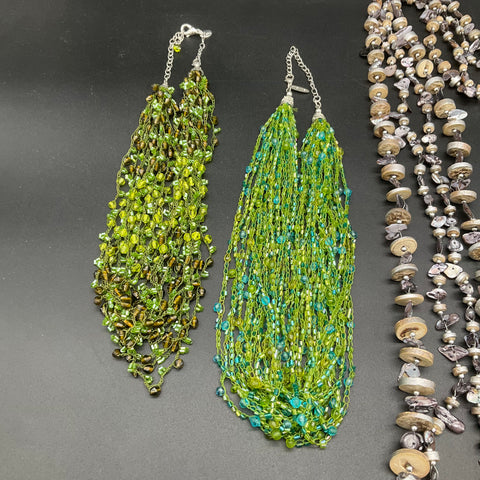 Chico's Avenue Sophia Beaded Statement Necklace Lot of 5 Multi-strand Turquoise