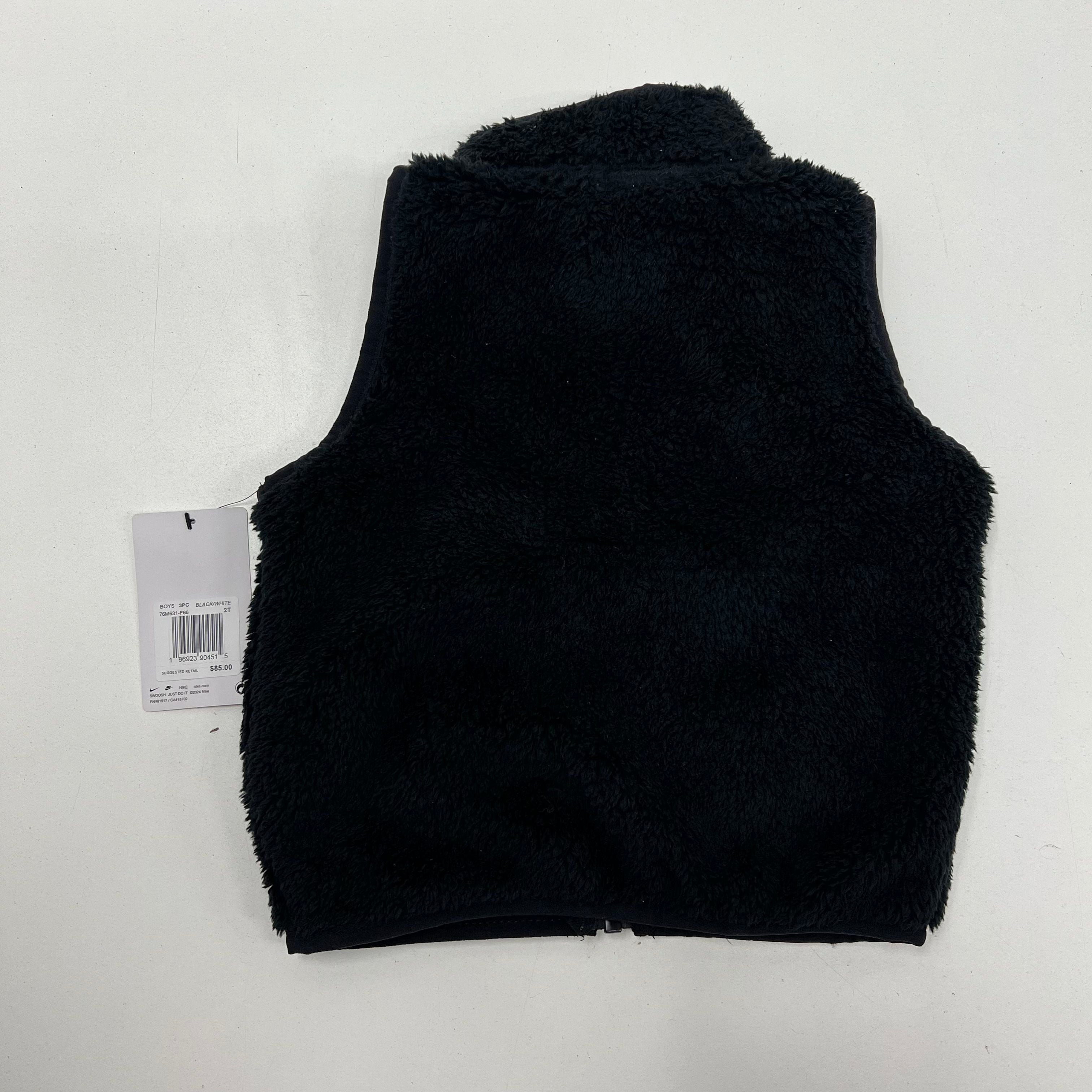 NWT Nike Black Fleece Zip Up Vest Size 2T