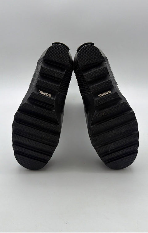 Sorel Joan of Arctic Wedge Black Rubber Rain Boots Women's Size 8.5